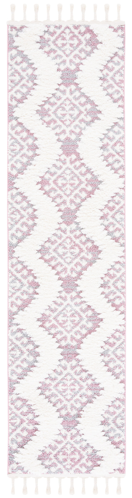 Safavieh Moroccan Tassel Shag Mts652U Pink/Ivory Area Rug