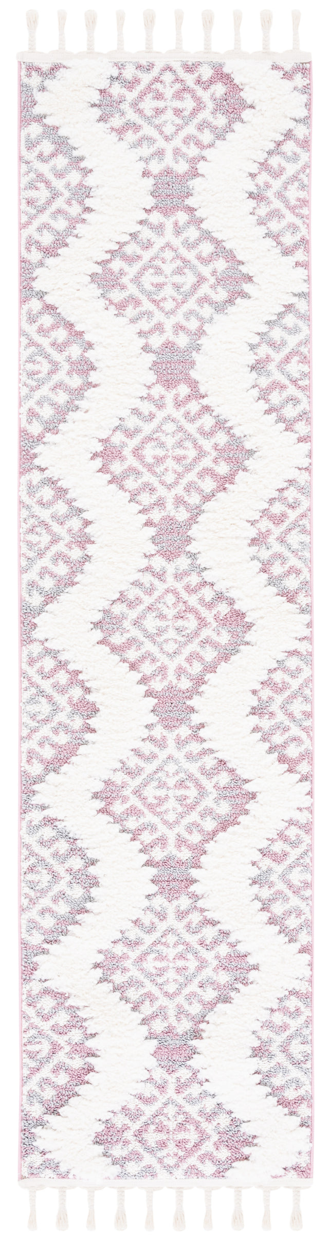 Safavieh Moroccan Tassel Shag Mts652U Pink/Ivory Area Rug