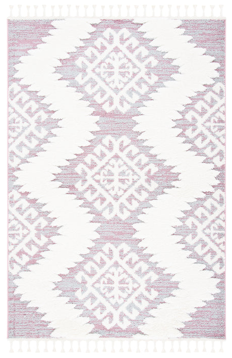 Safavieh Moroccan Tassel Shag Mts652U Pink/Ivory Area Rug