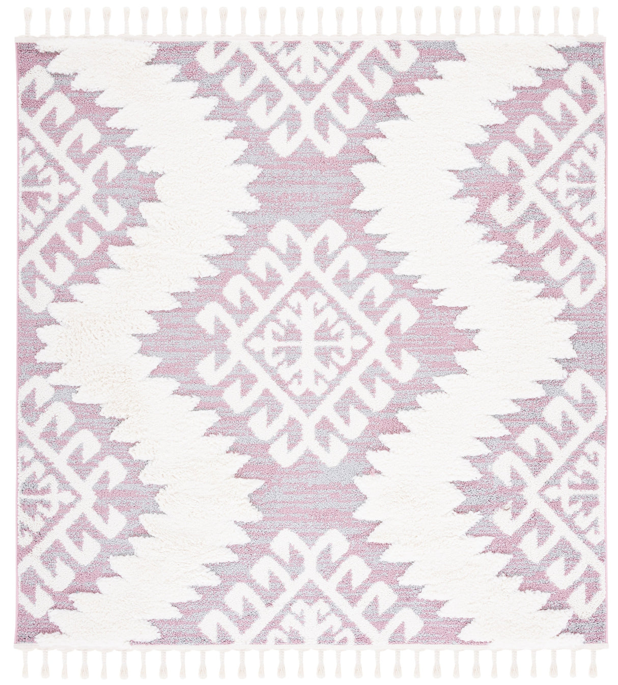 Safavieh Moroccan Tassel Shag Mts652U Pink/Ivory Rugs.