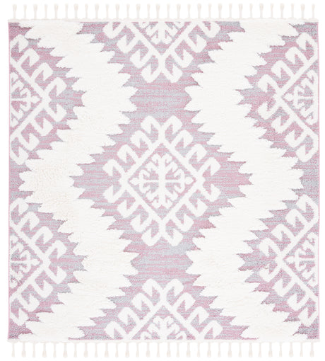 Safavieh Moroccan Tassel Shag Mts652U Pink/Ivory Area Rug