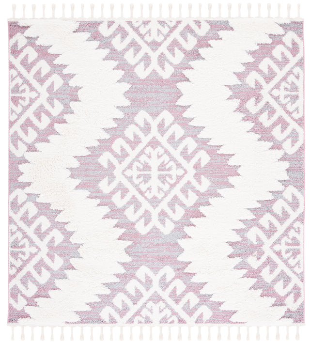 Safavieh Moroccan Tassel Shag Mts652U Pink/Ivory Area Rug