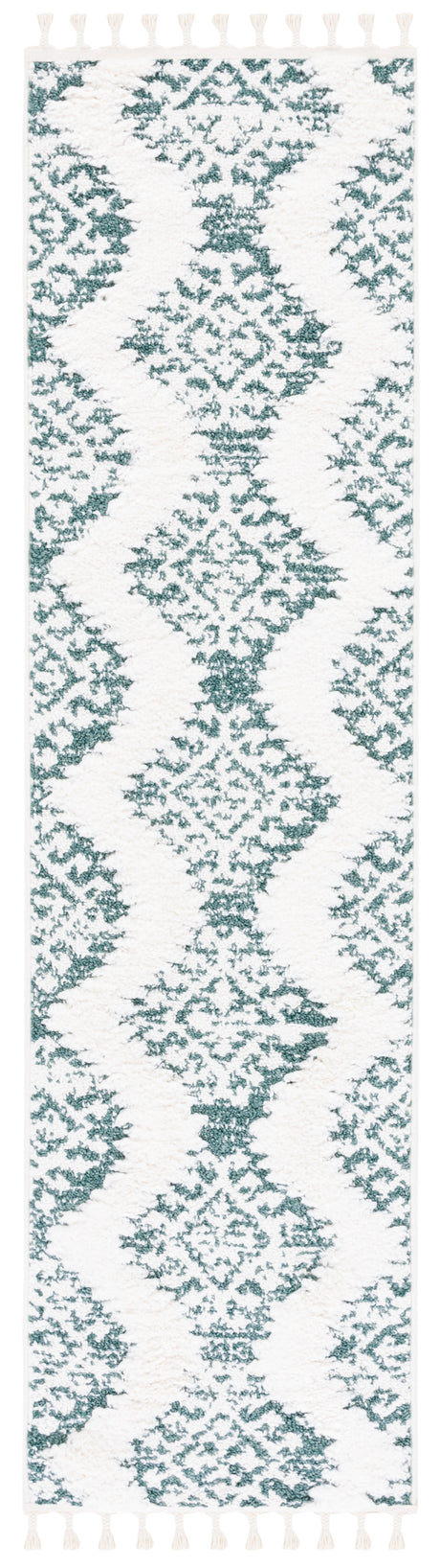Safavieh Moroccan Tassel Shag Mts652Y Green/Ivory Rug.