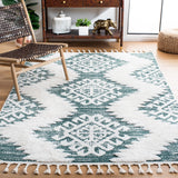 Safavieh Moroccan Tassel Shag Mts652Y Green/Ivory Rug.