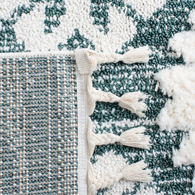 Safavieh Moroccan Tassel Shag Mts652Y Green/Ivory Rug.