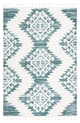 Safavieh Moroccan Tassel Shag Mts652Y Green/Ivory Rug.