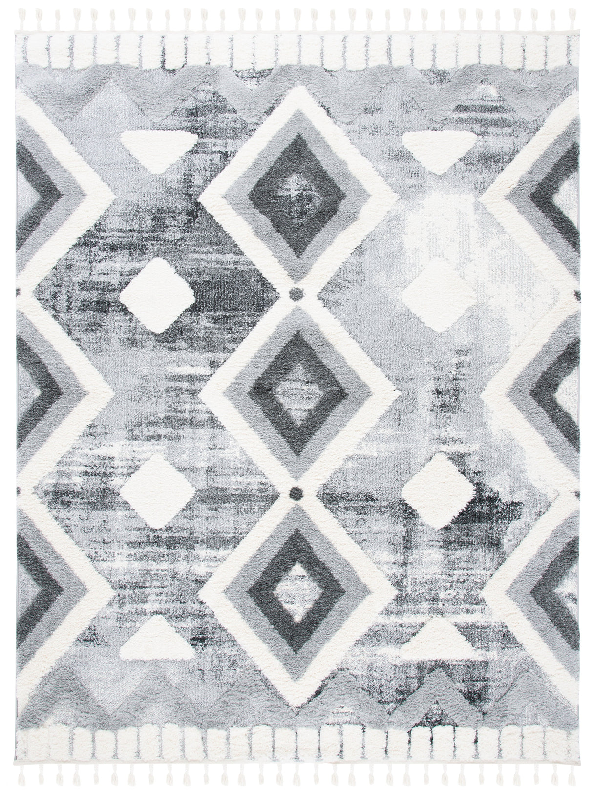 Safavieh Moroccan Tassel Shag Mts656F Grey/Ivory Rugs.