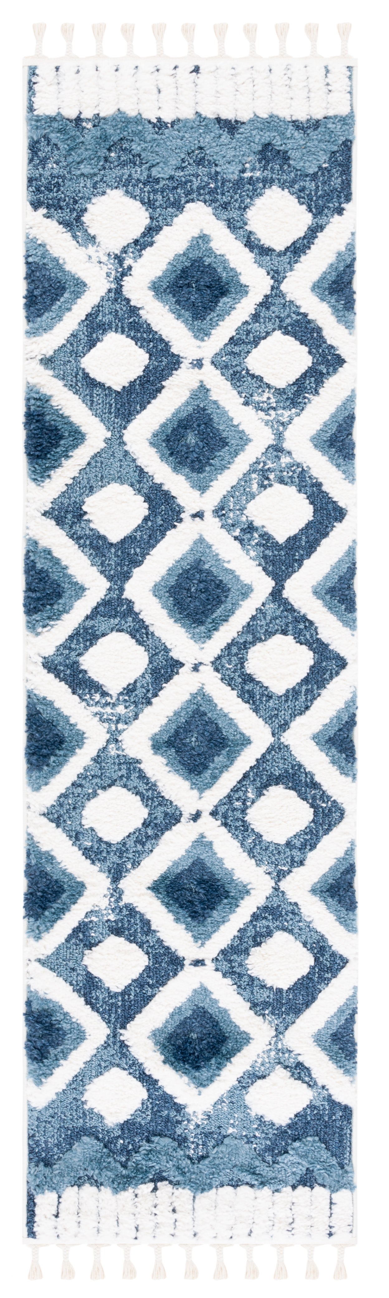 Safavieh Moroccan Tassel Shag Mts656M Blue/Ivory Area Rug