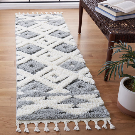 Safavieh Moroccan Tassel Shag Mts661F Grey/Ivory Area Rug