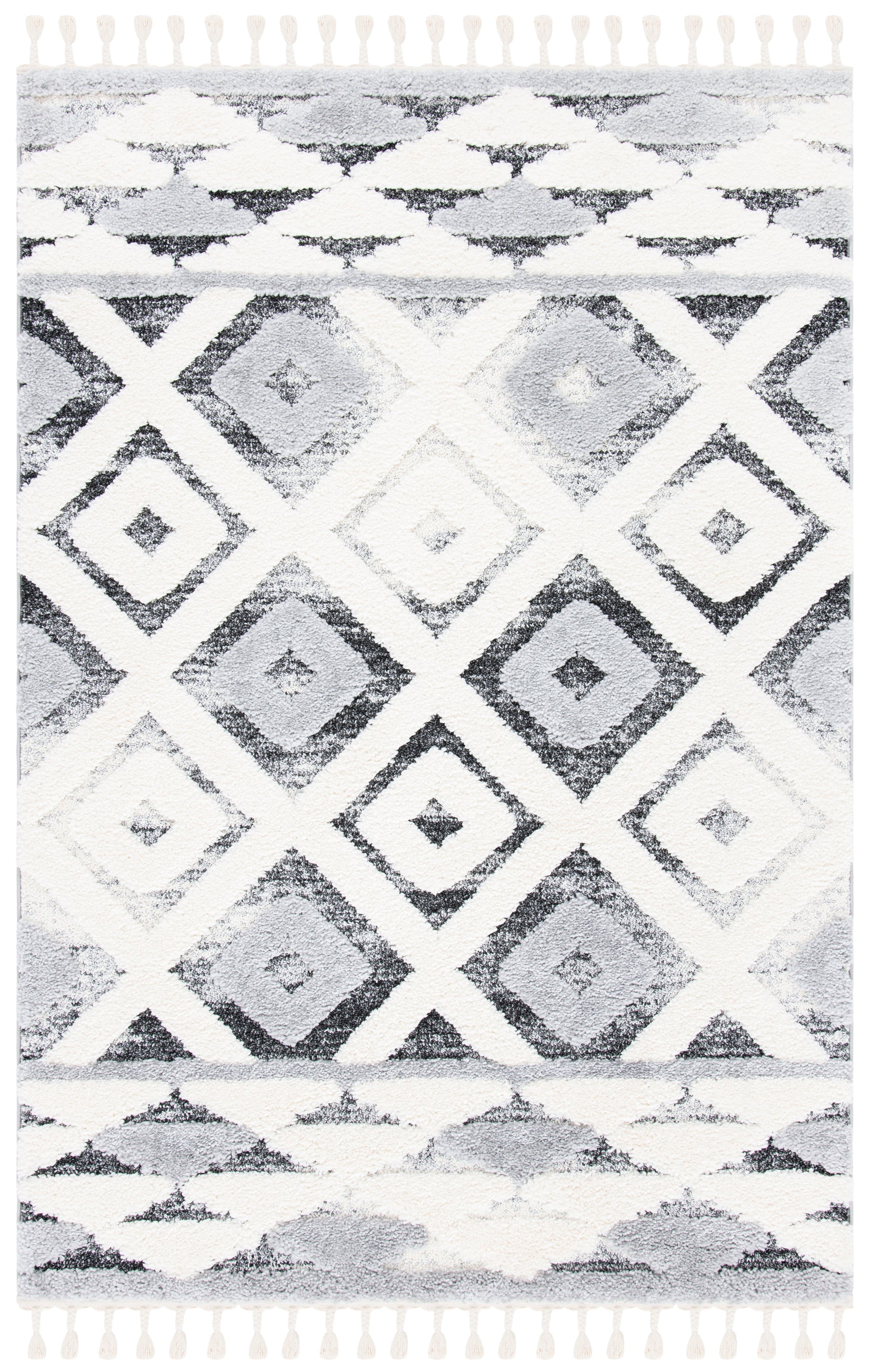 Safavieh Moroccan Tassel Shag Mts661F Grey/Ivory Area Rug