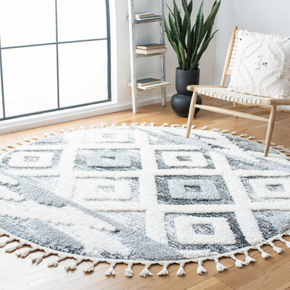 Safavieh Moroccan Tassel Shag Mts661F Grey/Ivory Area Rug