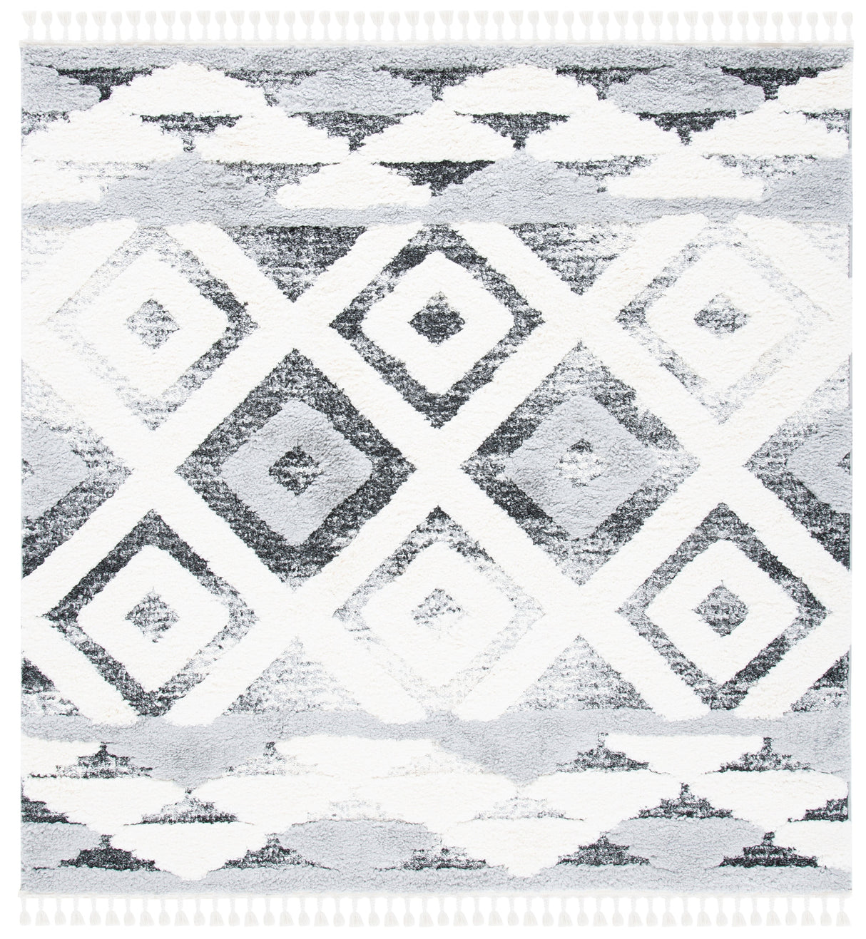 Safavieh Moroccan Tassel Shag Mts661F Grey/Ivory Rugs.