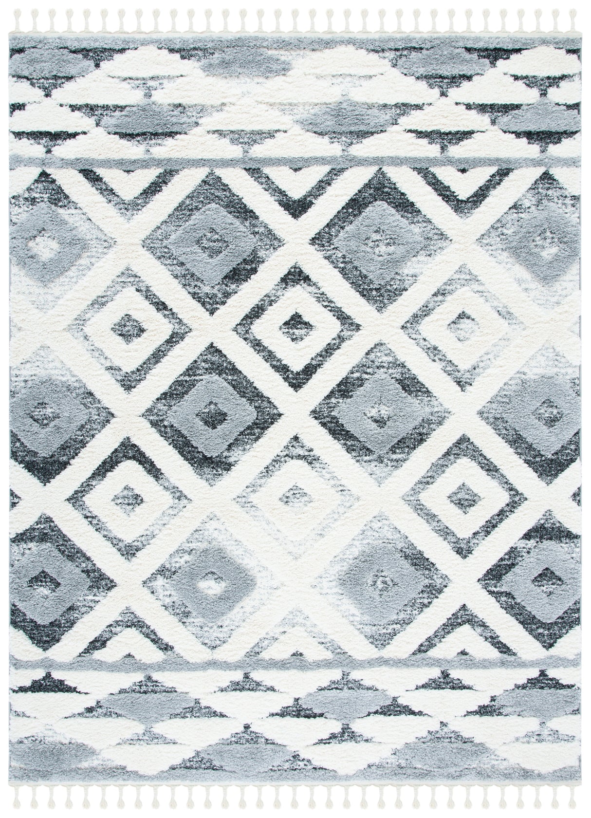 Safavieh Moroccan Tassel Shag Mts661F Grey/Ivory Rugs.