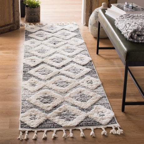 Safavieh Moroccan Tassel Shag Mts664G Grey/Ivory Area Rug