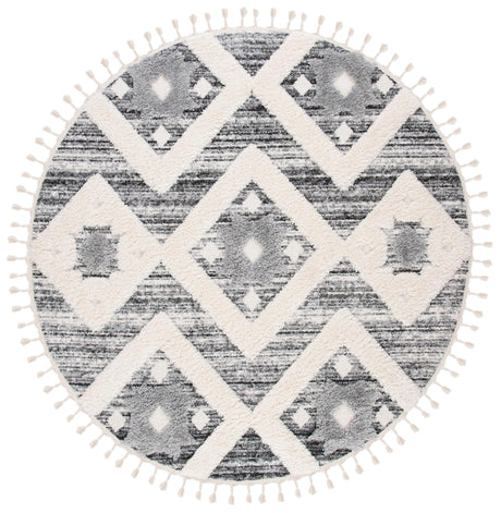 Safavieh Moroccan Tassel Shag Mts664G Grey/Ivory Area Rug