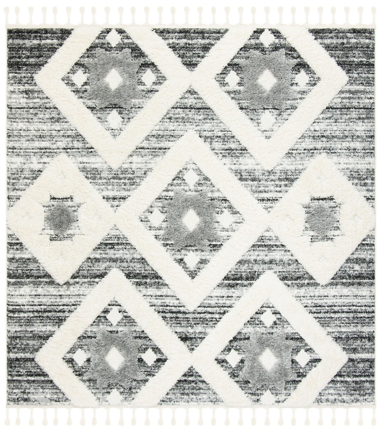 Safavieh Moroccan Tassel Shag Mts664G Grey/Ivory Rug.