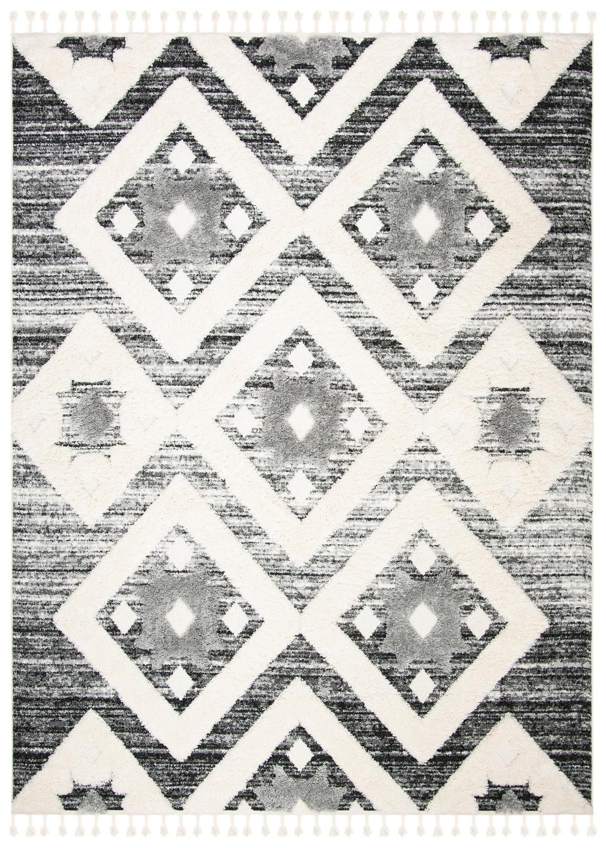 Safavieh Moroccan Tassel Shag Mts664G Grey/Ivory Rug.
