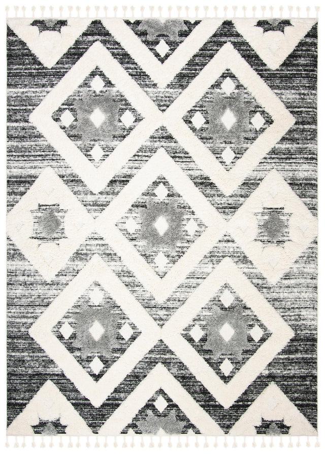 Safavieh Moroccan Tassel Shag Mts664G Grey/Ivory Area Rug