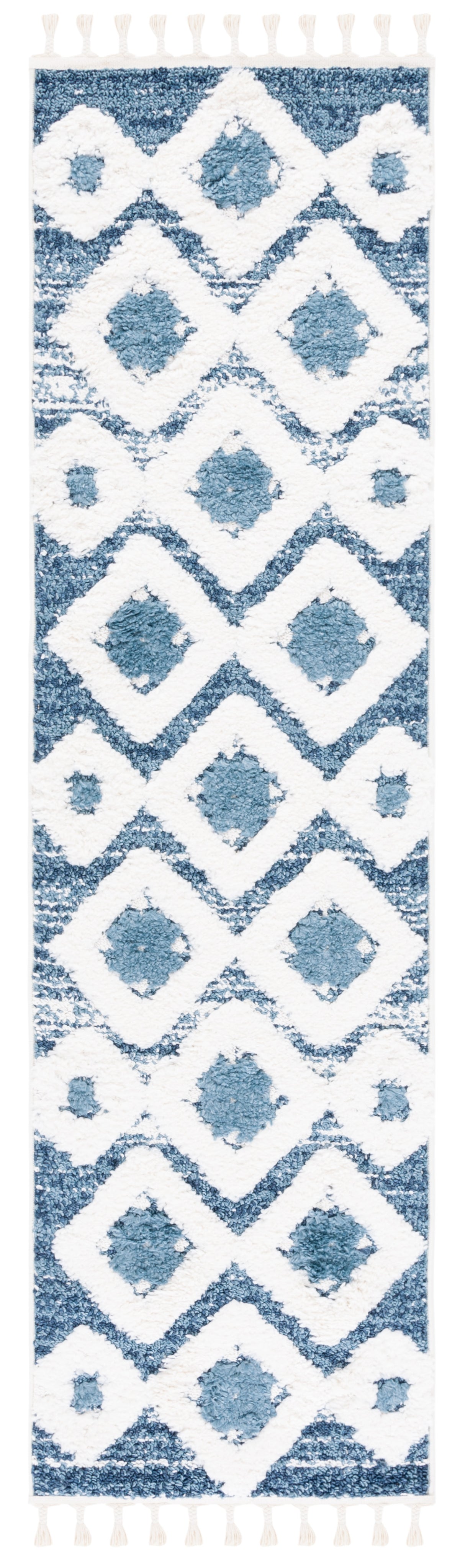 Safavieh Moroccan Tassel Shag Mts664M Blue/Ivory Rug.