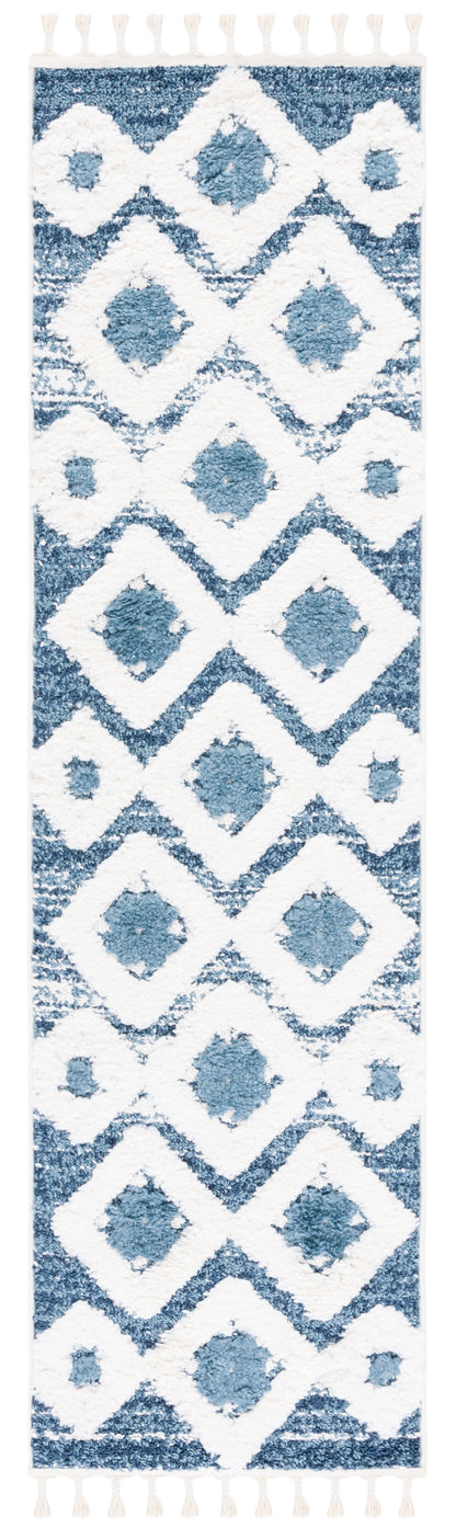 Safavieh Moroccan Tassel Shag Mts664M Blue/Ivory Area Rug