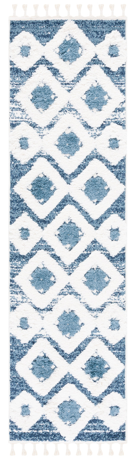Safavieh Moroccan Tassel Shag Mts664M Blue/Ivory Rug.