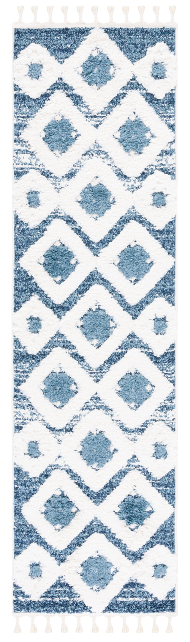 Safavieh Moroccan Tassel Shag Mts664M Blue/Ivory Rug.