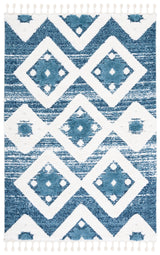 Safavieh Moroccan Tassel Shag Mts664M Blue/Ivory Rug.