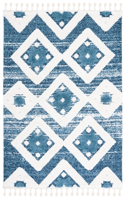 Safavieh Moroccan Tassel Shag Mts664M Blue/Ivory Area Rug