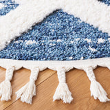 Safavieh Moroccan Tassel Shag Mts664M Blue/Ivory Rug.
