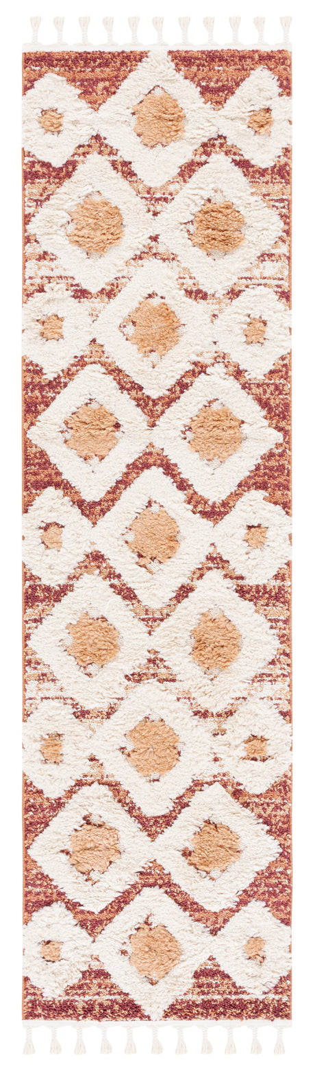 Safavieh Moroccan Tassel Shag Mts664P Rust/Ivory Rug.