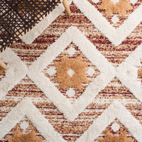 Safavieh Moroccan Tassel Shag Mts664P Rust/Ivory Area Rug