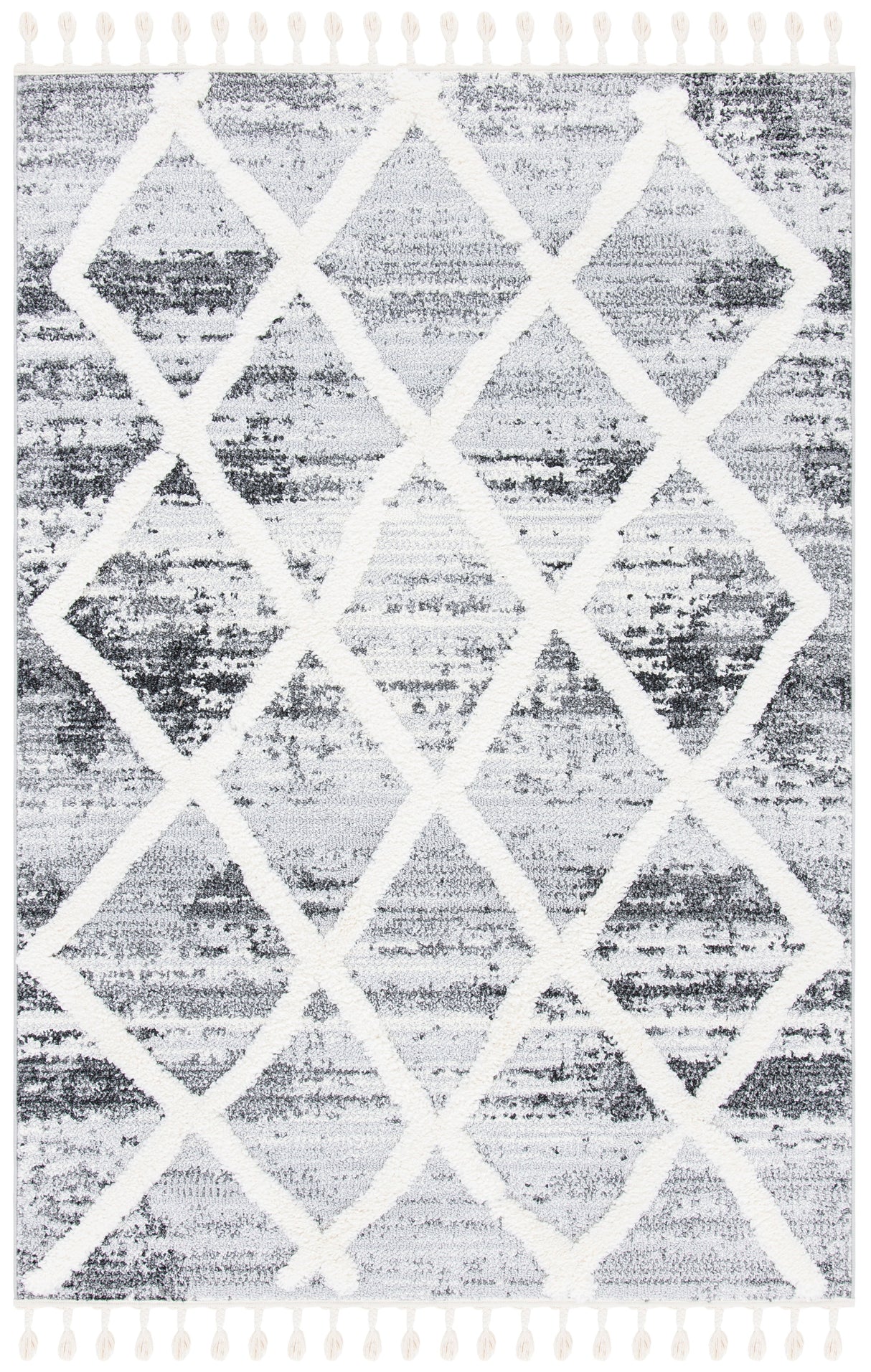 Safavieh Moroccan Tassel Shag Mts674F Grey/Ivory Rugs.