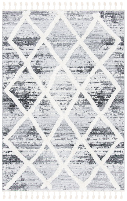 Safavieh Moroccan Tassel Shag Mts674F Grey/Ivory Area Rug