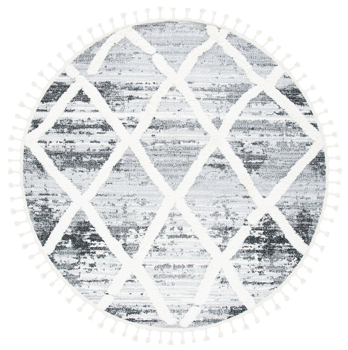 Safavieh Moroccan Tassel Shag Mts674F Grey/Ivory Rugs.