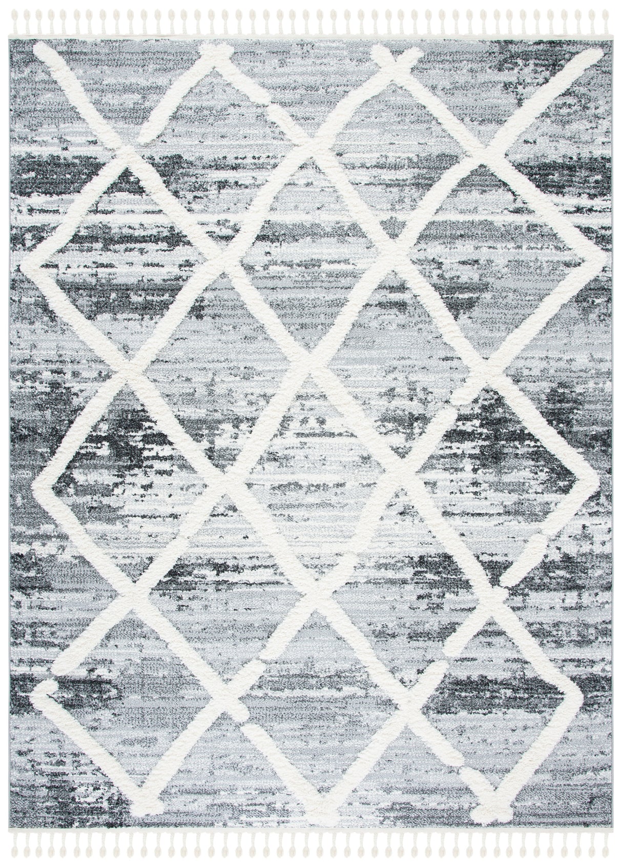 Safavieh Moroccan Tassel Shag Mts674F Grey/Ivory Rugs.