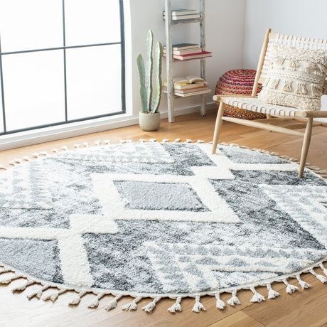 Safavieh Moroccan Tassel Shag Mts676F Grey/Ivory Rugs.