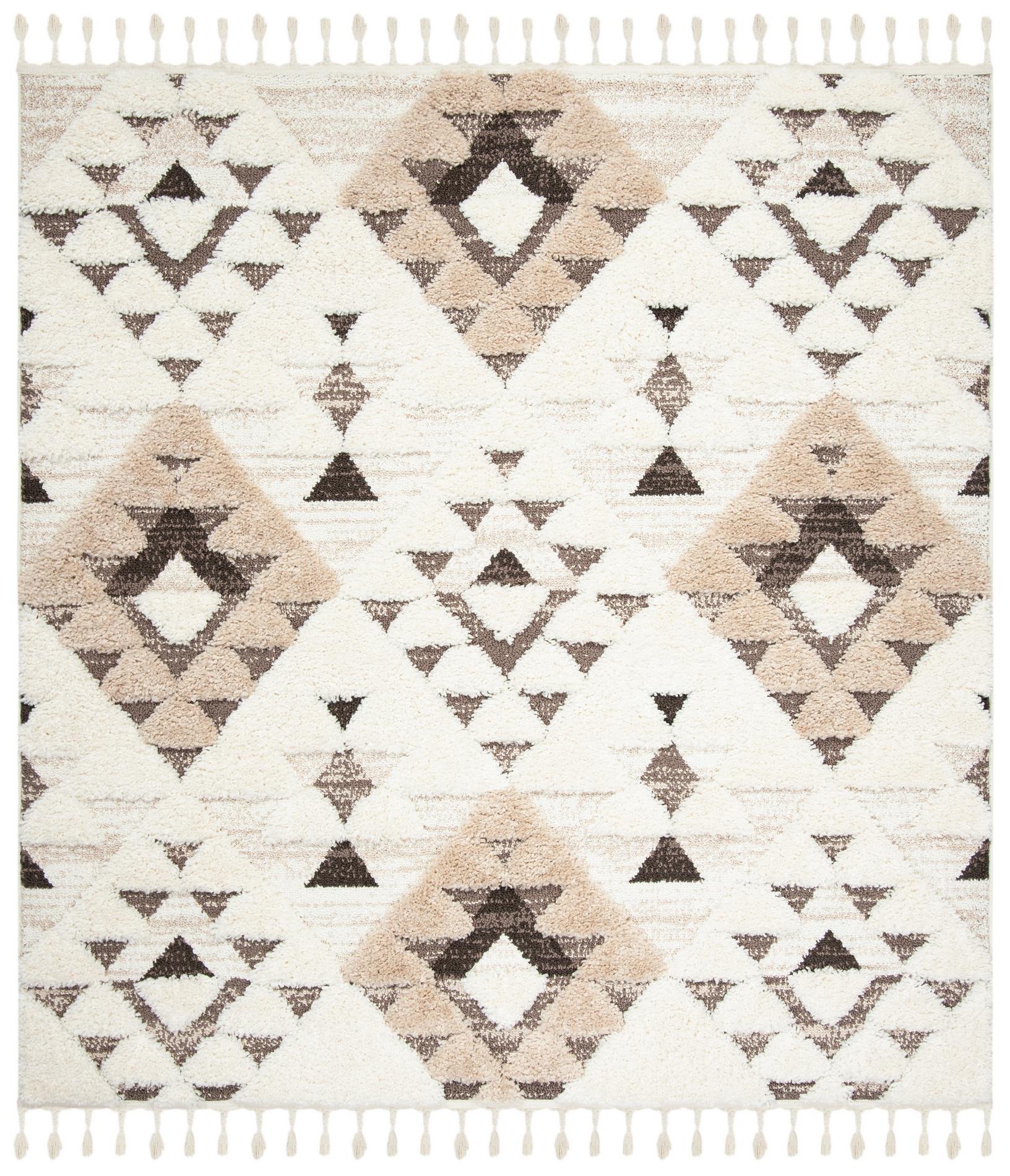 Safavieh Moroccan Tassel Shag Mts688A Ivory/Brown Area Rug