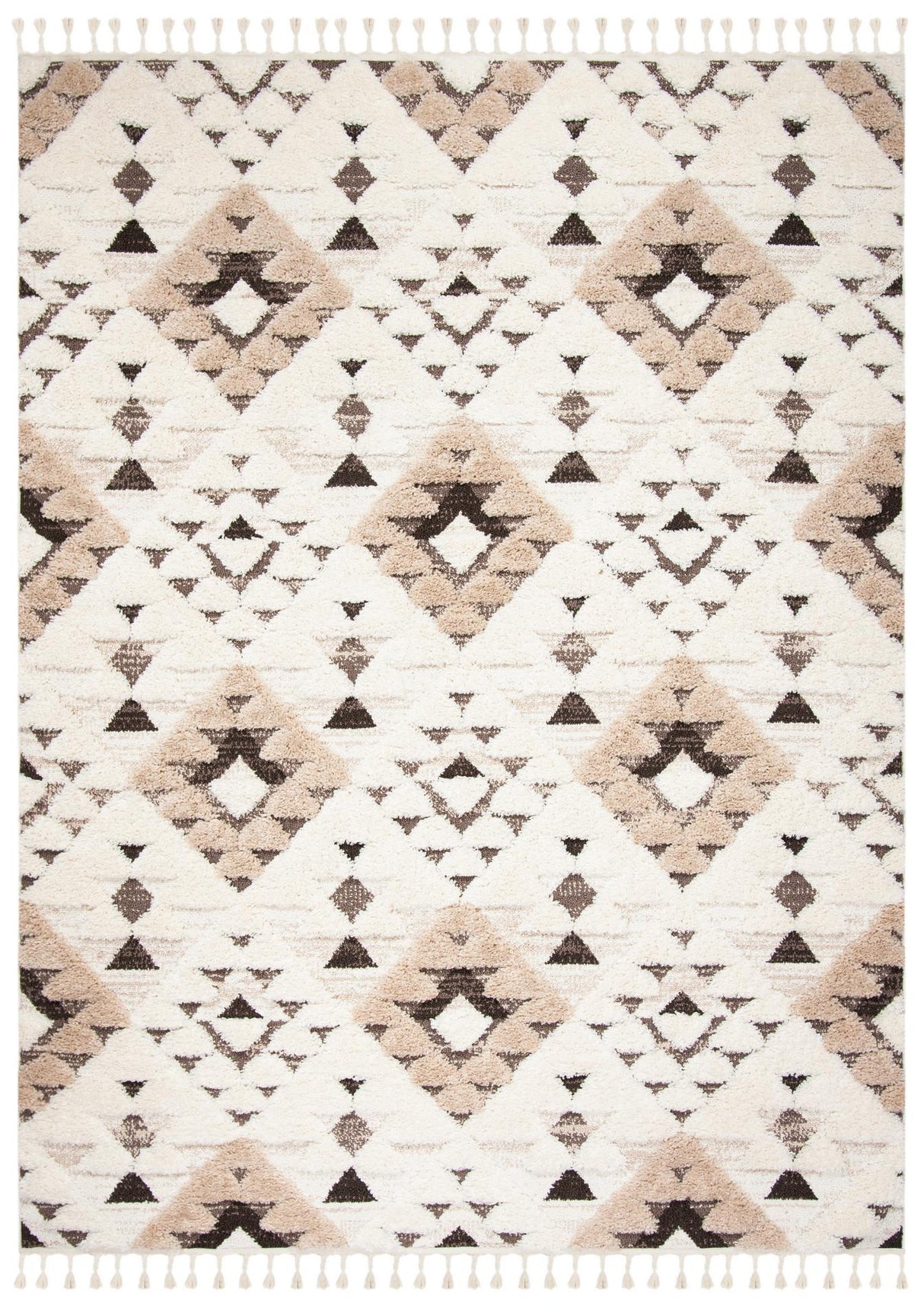 Safavieh Moroccan Tassel Shag Mts688A Ivory/Brown Rug.