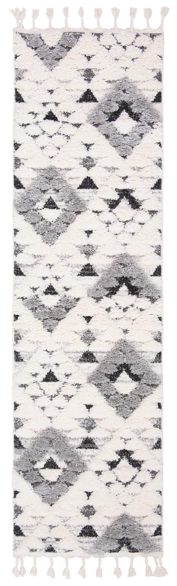 Safavieh Moroccan Tassel Shag Mts688F Ivory/Grey Area Rug