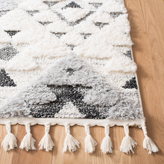 Safavieh Moroccan Tassel Shag Mts688F Ivory/Grey Rug.