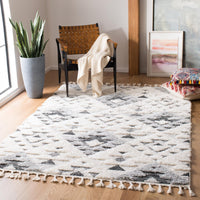 Safavieh Moroccan Tassel Shag Mts688F Ivory/Grey Area Rug