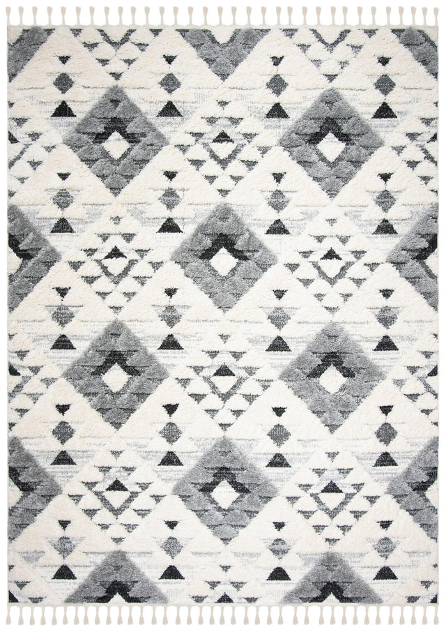 Safavieh Moroccan Tassel Shag Mts688F Ivory/Grey Rug.