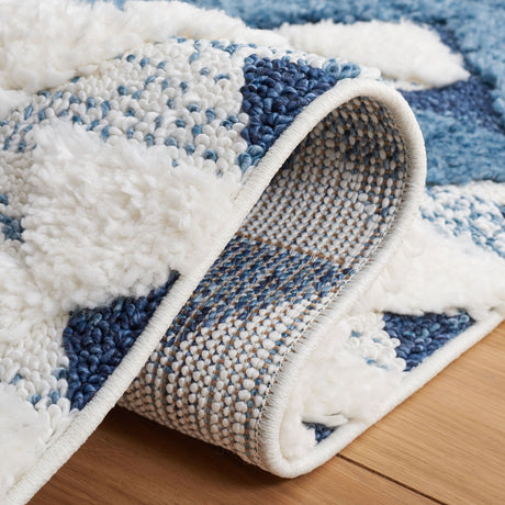 Safavieh Moroccan Tassel Shag Mts688M Blue/Ivory Rug.