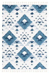 Safavieh Moroccan Tassel Shag Mts688M Blue/Ivory Rug.