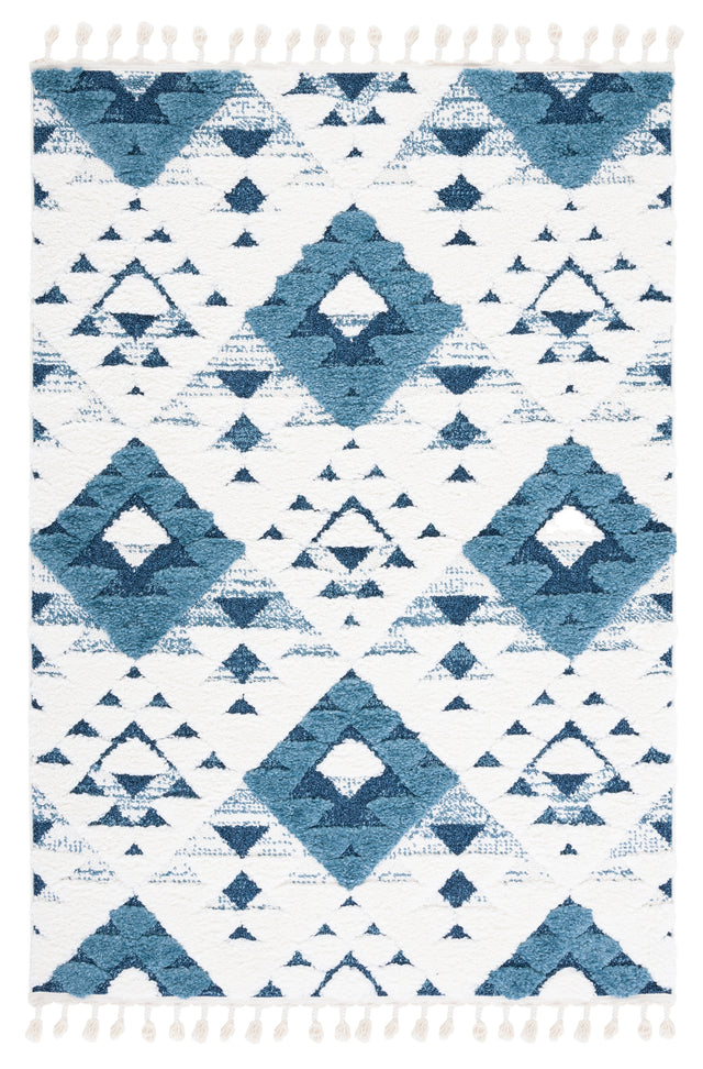 Safavieh Moroccan Tassel Shag Mts688M Blue/Ivory Rug.