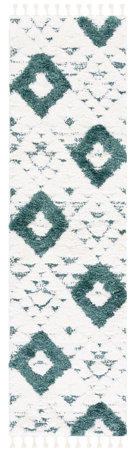 Safavieh Moroccan Tassel Shag Mts688Y Green/Ivory Rug.