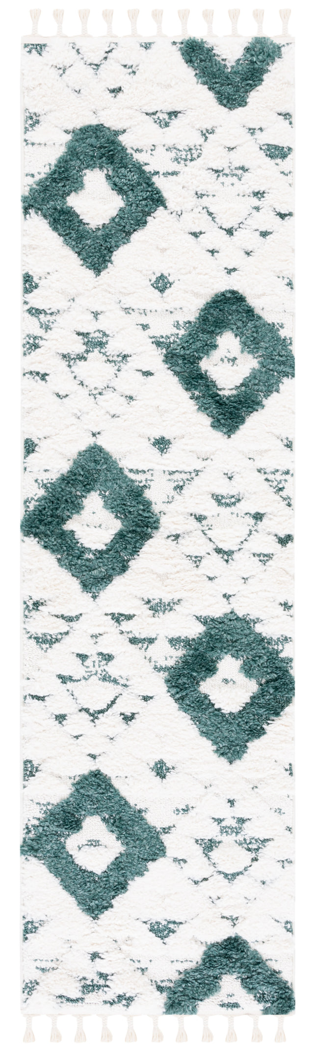 Safavieh Moroccan Tassel Shag Mts688Y Green/Ivory Rug.