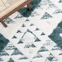 Safavieh Moroccan Tassel Shag Mts688Y Green/Ivory Area Rug