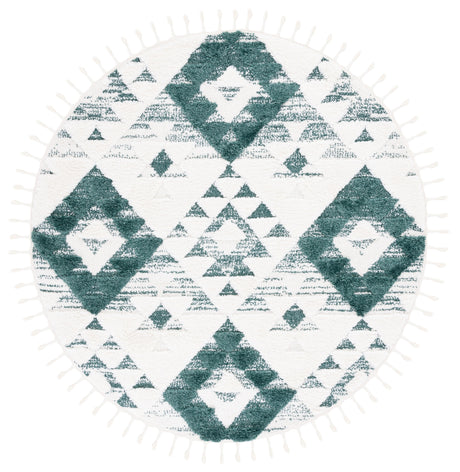 Safavieh Moroccan Tassel Shag Mts688Y Green/Ivory Rug.