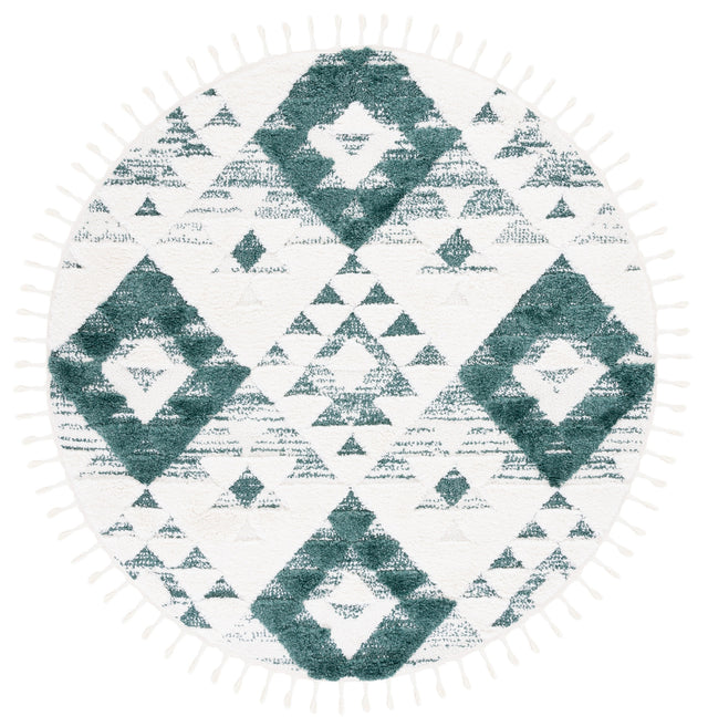 Safavieh Moroccan Tassel Shag Mts688Y Green/Ivory Rug.